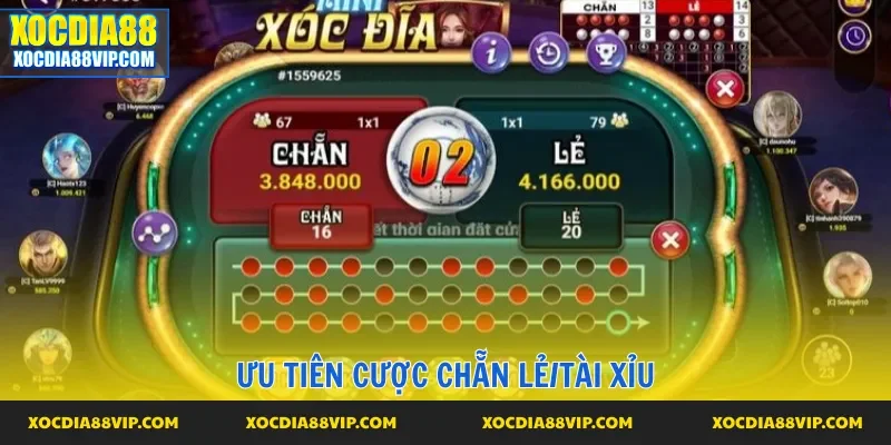 Chốt cầu xóc đĩa online nên ưu tiên cược chẵn lẻ hoặc tài xỉu